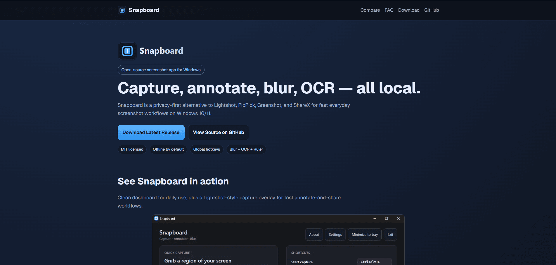 Snapboard — Privacy-First Screenshot & Screen Utility